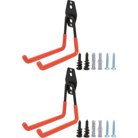Crochets Muralux Garage Orange 2 Pièces pour Vélos et Stockage Lourd (1/5)