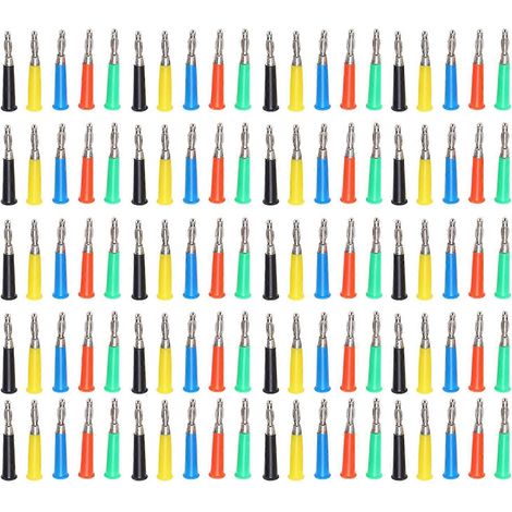 20er-Set Bananenstecker 4 mm/0,2 Zoll, geschweißt, Laternenform, 5 Farben, Zinklegierung, ABS-Material, elektrischer Stecker 30 VA