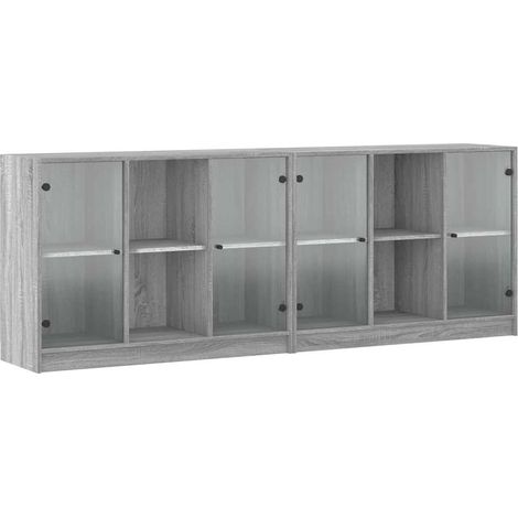 Maison Exclusive - Libreria con Ante Grigio Sonoma 204x37x75 cm Legno Multistrato