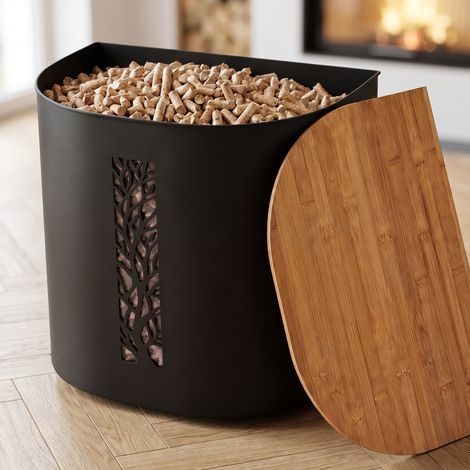 CASABEL Réservoir Pellets & Granulés avec Roulettes, Cap. 30kg,