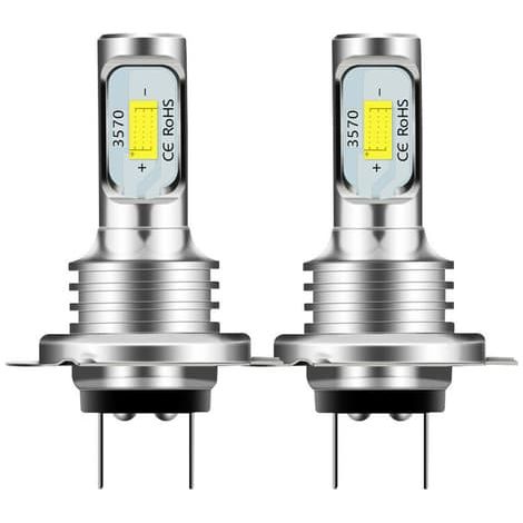 Phares de voiture LED H7 (blancs), ampoules haute luminosité 80 W 10 000 lm, feux antibrouillard LED CANBUS, blanc 6 000 K (1/2)