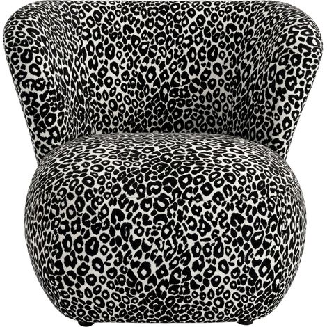 CAPRI - Fauteuil tissu imprimé animalier - Blanc (1/5)
