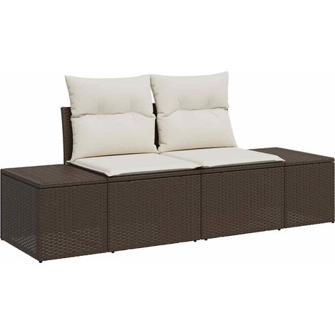 Maison Exclusive - Divano da giardino Marrone 184 x 62 x 69 cm polyrattan