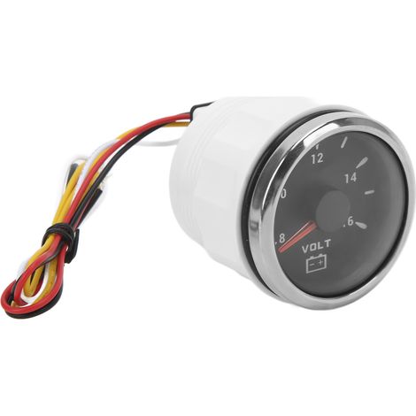 Voltmètre de 52 mm pour bateau, 8-16 V, 7 couleurs, rétroéclairage, IP67, étanche, pour bateau, camping-car, 9-32 V, noir (1/5)