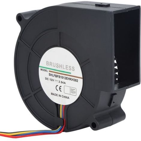 Ventilateur à turbine - - DC 12V - 2,94A - Débit d'air 37,97 pi3/min - Dimensions 97x97x33mm (1/4)