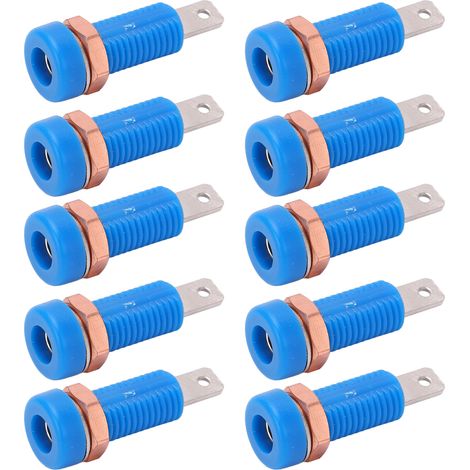 10 pièces Connecteur Banane 4mm Bleu pour Câblage Électronique et Instruments de Mesure (1/5)