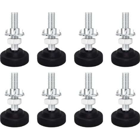 Lot de 8 vis de mise à niveau réglables pour pieds de meubles en métal M8 x 50 mm (1/5)