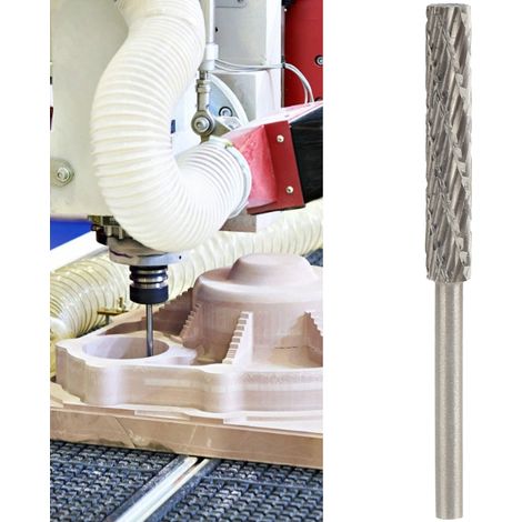 Lime rotative en acier au tungstène à double motif, tête de meulage pour le travail du bois et des métaux, fraise rotative cylindrique en carbure pour gravure 3x4x30x54 (1/5)