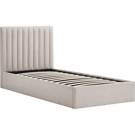 Lit coffre 90 x 200 cm – Tissu – Beige – SARANELI (1/4)