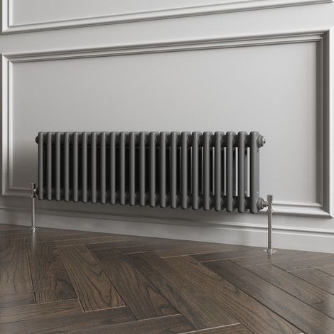 Biubiubath Traditional Cast Iron Style Radiator Horizontal 2 Column Anthracite 300x1010mm