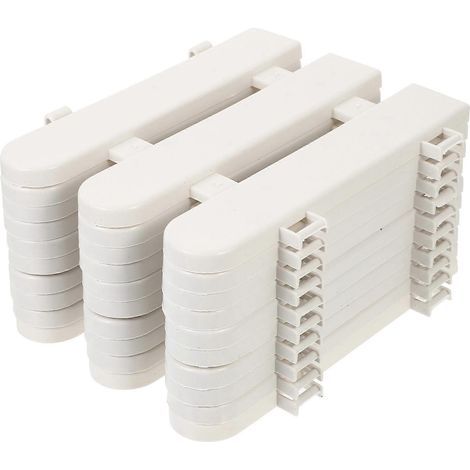 Lot de 10 piquets décoratifs en plastique pour clôture de jardin ou d'allée.-20.00X17.00X0.80CM-White (1/4)