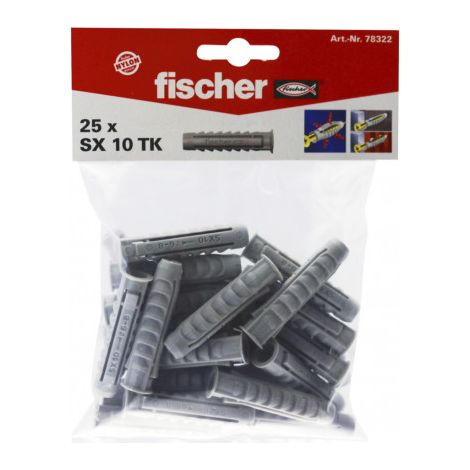 Nylondübel für Vollmaterial SX10 TK - 20 Beutel/Beutel