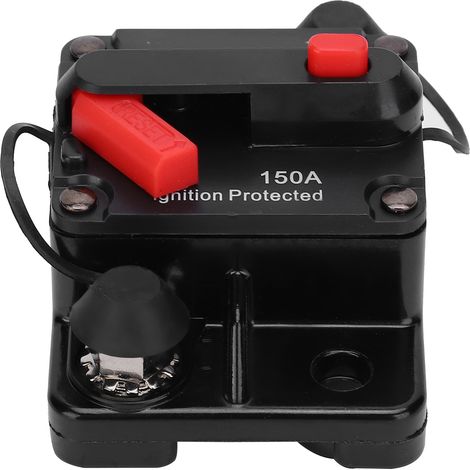 Disjoncteur à réarmement automatique, porte-fusible en cuivre étanche, interrupteur automatique rouge, 12-42 V CC, 150 A (1/5)