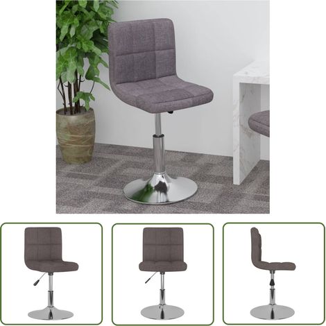 The Living Store Drehbarer Barhocker Taupe Stoff - Drehbarer Barhocker - Barstuhl - Küchenstuhl - Höhenverstellbarer Stuhl - Stahlgestell (1/5)
