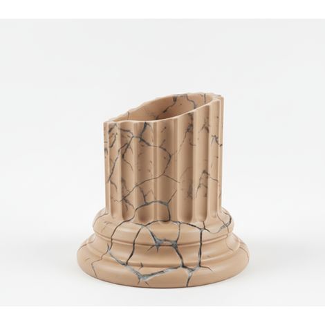 Pot de fleurs design beige en forme de colonne grecque pour plantes (1/3)