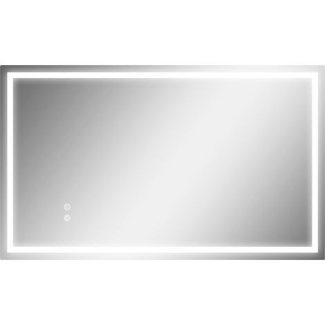 Miroir mural LED 100x60 cm – 3 températures, antibuée, antichoc, mémoire, IP44