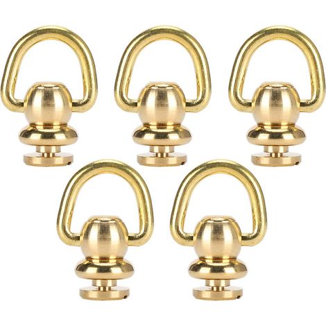 Rivets à Anneau en D, 5 Ensembles de Vis à Clou Chicago en Laiton pour L'artisanat du Cuir, les Bagages, les Chaussures, les Sacs (1/5)