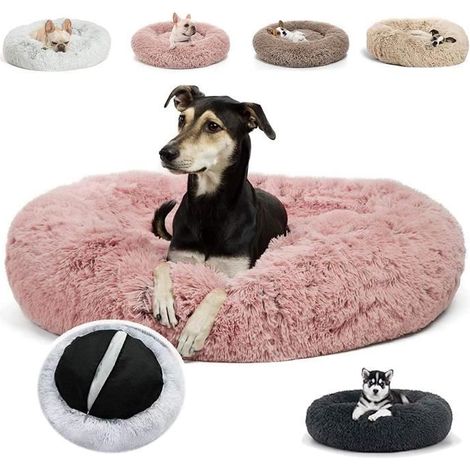 Lit Apaisant pour Chat et Chien, Chaud et Moelleux Coussin Chat ImperméAble Lit pour Chat - Rose 60cm M- 60cm, Rose (1/4)