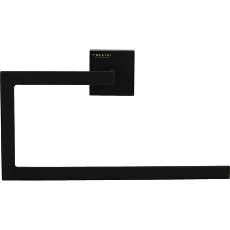 Porta asciugamani ad anello con installazione a muro Pollini Cube P1014  Nero opaco