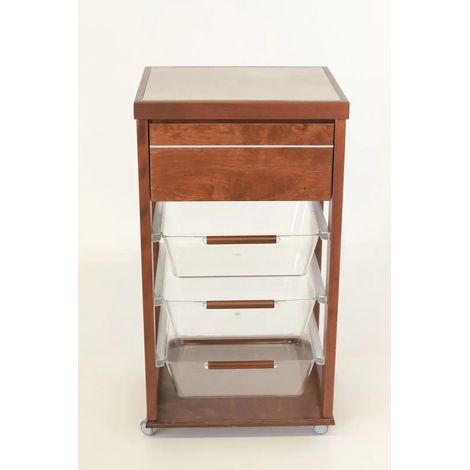 Carrello Prestige tabacco con top in ceramica e cesti estraibili