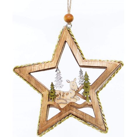 Christmas Tree Hanging Decoration Lying Deer Star Shape (1/4)