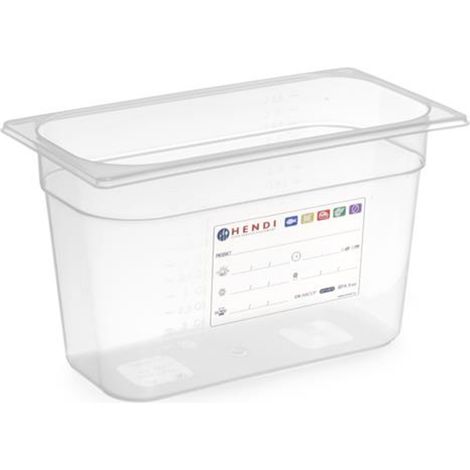Contenedor de polipropileno GN 1/3 altura 200 mm - Hendi 880258