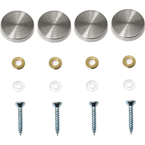 4er-Pack dekorative Spiegelschrauben, dekorative Nagelkappen, dekorative Schrauben aus poliertem Edelstahl für Spiegel, Glasschränke oder Möbel (0,79 Zoll/20 mm) (1/4)