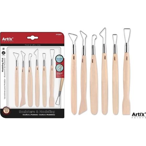 Set di 6 utensili per intaglio in metallo