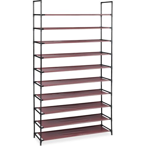 Zapatero extensible abierto para pasillo o recibidor 176,5 x 99 x 29,5 cm diseño minimalista en metal negro 130010294 (1/5)