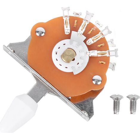 Interrupteur 5 positions pour guitare électrique, métal et plastique, avec vis, accessoire instrument de musique, blanc (1/5)