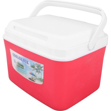 Boîte réfrigérante portable à température constante, longue durée, avec poignée, pour aliments, médicaments, voiture et camping, 5 L, rouge (1/5)