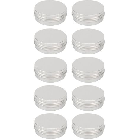 10 Pots Aluminium Ronds avec Couvercle à Vis pour Crèmes, Baumes et Produits Cosmétiques (1/5)