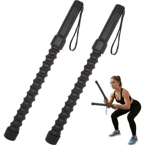 2 Pack Battle Rope, No Strings, with Non-Slip Handle, Black, Weighted Portable No Strings, for Strength Training, Style A (1/5)