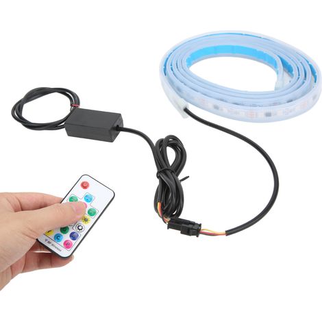 Bande lumineuse LED flexible de 1,8 m pour voiture avec télécommande, universelle 12 V 5 W RGB multicolore pour l'avant (1/5)