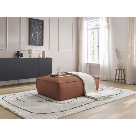 BOBOCHIC - Pouf BOHEME cuir végan Marron foncé (1/5)