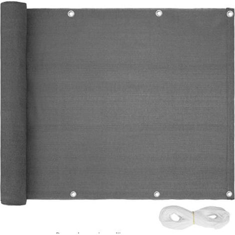 GDHZS- Clôture d'écran de confidentialité de balcon 90x500cm, couverture de clôture de garde-corps résistante aux UV pour porche, terrasse, cour, Patio, jardin, gris foncé (1/3)