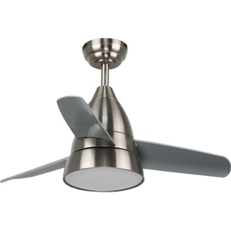 IluminaShop - Ventilador de Techo LED 24W Niquel Motor DC con Mando a Distancia (1/4)
