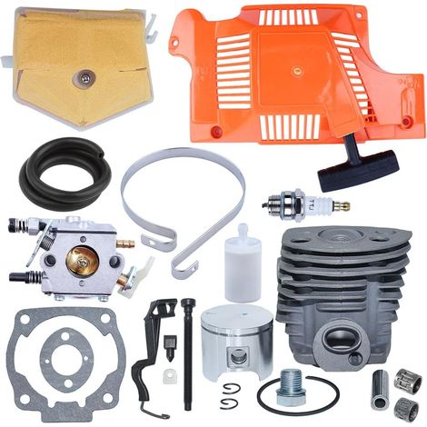 Kit de piston et cylindre 46 mm pour tronçonneuse Husqvarna 55 51, pièces 503281504 503609172 501546301 503608301 503151803 (1/5)