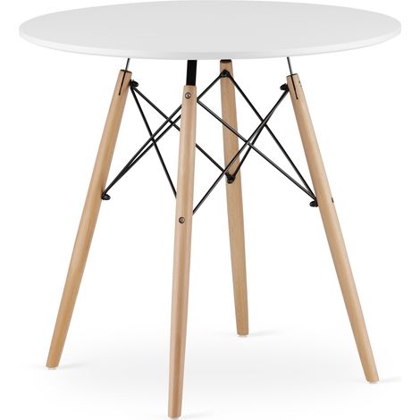 Table ronde scandinave Just Home Infinity 80 x 80 x 72 cm blanche (1/5)