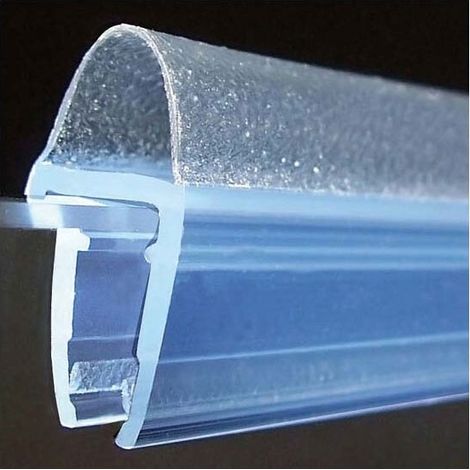 Joint d'étanchéité bi-dureté translucide pour verre 6 à 8 mm – Longueur 1950 mm – Pour cabines de douche en PVC – (1/2)