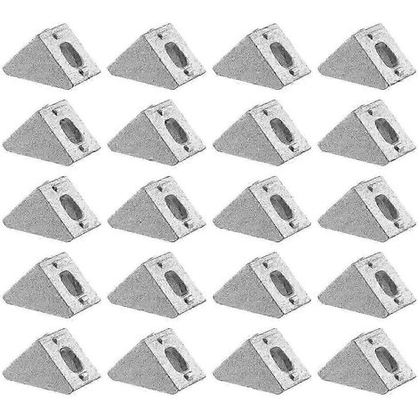 20 pièces 2020 Équerre de fixation d'angle en aluminium 20 x 20 L Connecteur Support de fixation Compatible avec l'industrie 2020 (1/5)