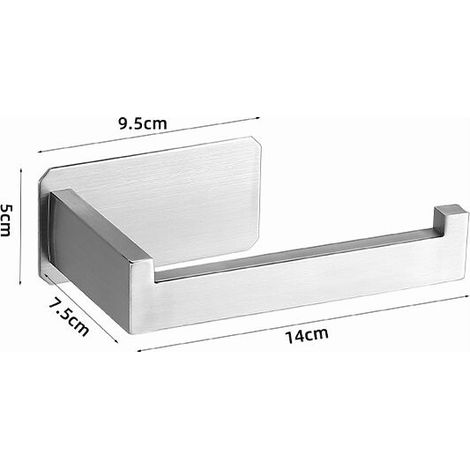 royaluxe - Porte Papier Toilette Porte Rouleau Papier Toilette pour Salle De Bain et Cuisine, Acier Inoxydable, Auto-adhésif argent (1/3)