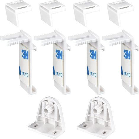 Ensemble de 10 accessoires de fixation pour support en L pour stores plissés, kit de montage et d'installation pour stores enrouleurs, accessoires pour rideaux