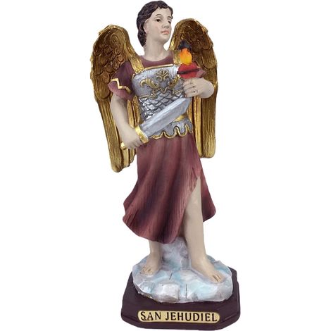 Statuetta di San Jehudiel: resina, stile religioso, ideale per la decorazione