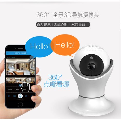 360°-Panorama-WLAN-Kamera 1080p Full HD mit intelligentem Sensor für die Heimsicherheit -