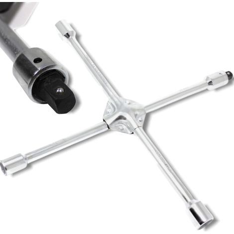 Llave de rueda de cruz FORCEKRAFT 17-19-21-22 mm con adaptador de 1/2"