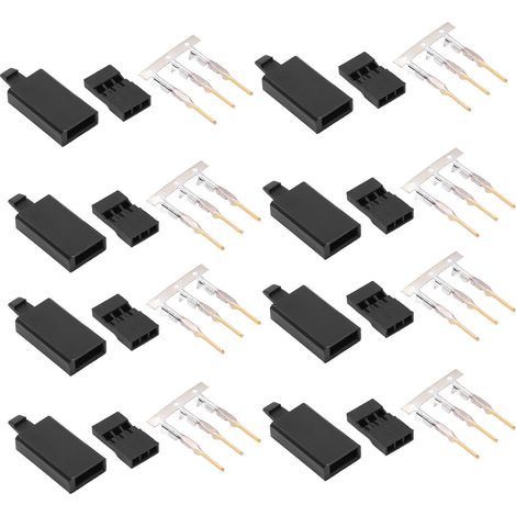 100er-Set RC-Servo-Steckverbinder-Set, 3-poliges Gehäuse, JST-Steckerleiste 11.041 mit Haken für Modellflugzeuge (1/5)
