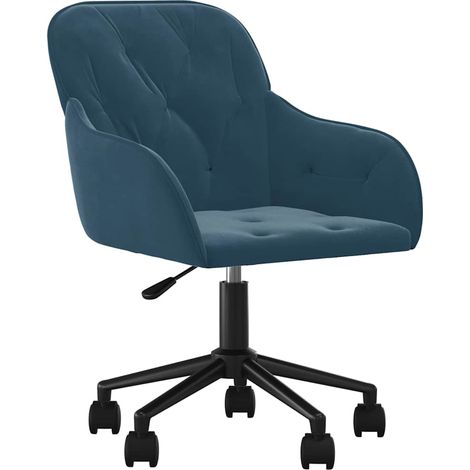 Silla de oficina giratoria terciopelo azul vidaXL (1/5)