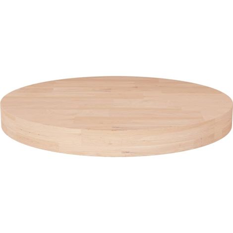 Superficie de mesa redonda madera de roble sin tratar Ø50x4 cm vidaXL