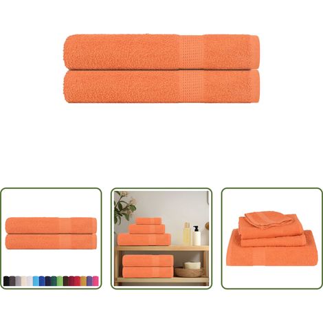 Saunatücher - Saunatücher FROGN 2 Stk. Orange 80x200 cm 360 g/m² (1/5)